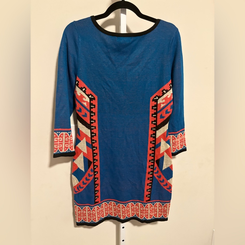 Flying Tomato Blue and Red Geometric Dress - Picture 3 of 4